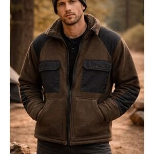 Military Cold Weather Mens Sherpa Lined Shacket Gorpcore Cozy Outdoor Size M
